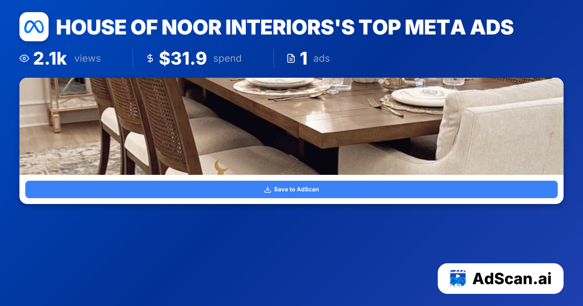 House Of Noor Interiors Meta Ads - 0 Ads, 0 Views | AdScan.ai