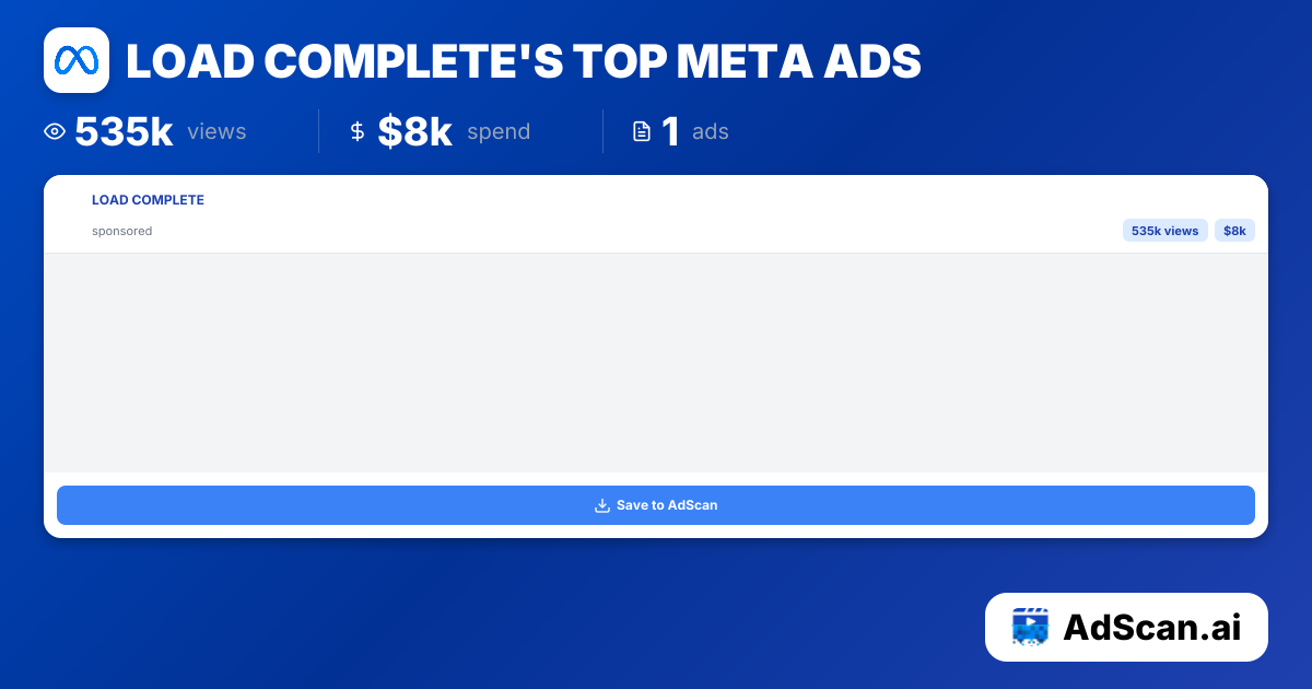 LOAD COMPLETE Meta Ads - 0 Ads, 0 Views | AdScan.ai