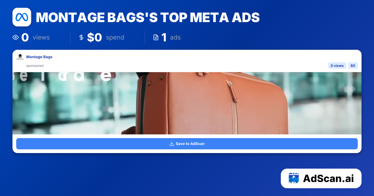 Montage Bags Meta Ads - 0 Ads, 0 Views | AdScan.ai