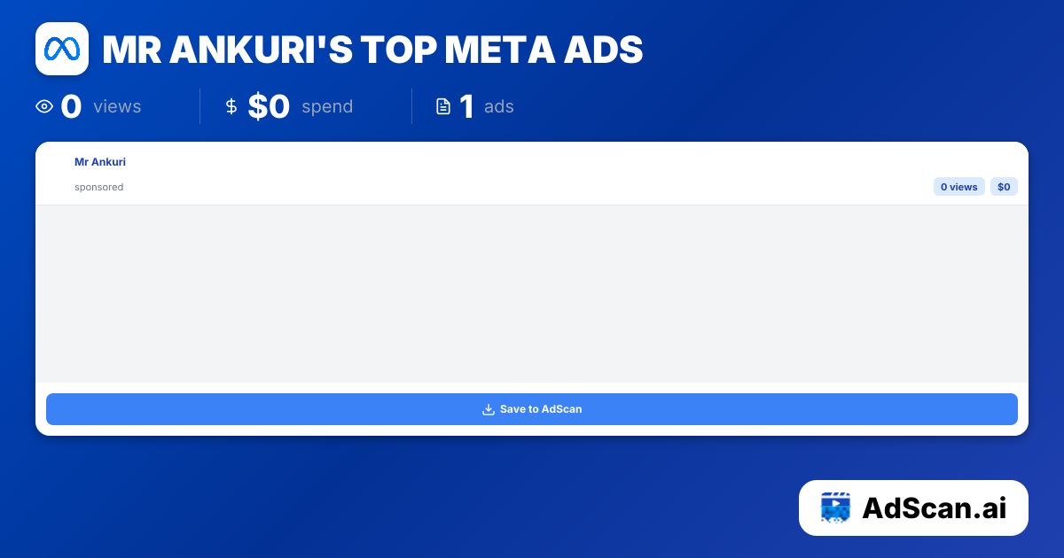 Mr Ankuri Meta Ads - 9 Ads, 10.8k Views | AdScan.ai