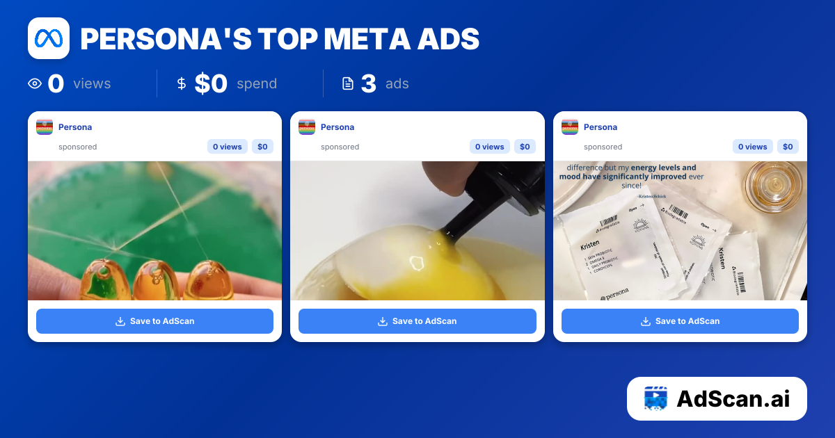 Persona Meta Ads - 0 Ads, 0 Views | AdScan.ai