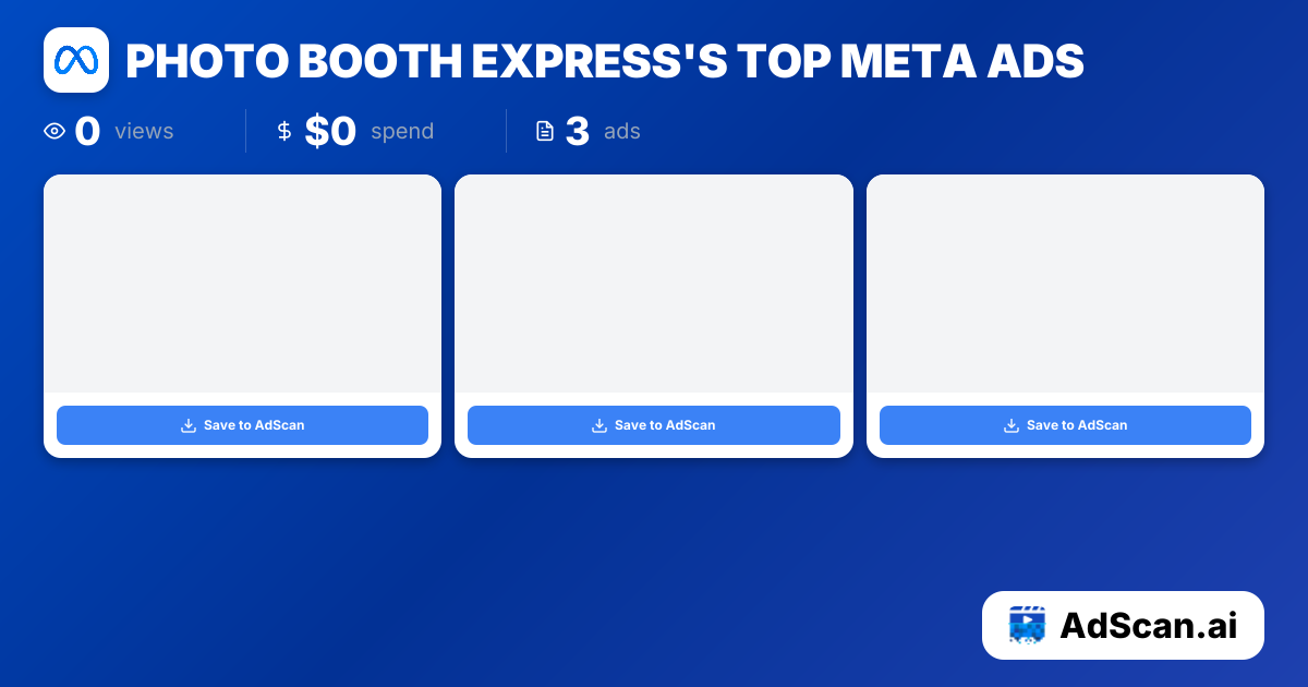 Photo Booth Express Meta Ads - 15 Ads, 311.4k Views | AdScan.ai