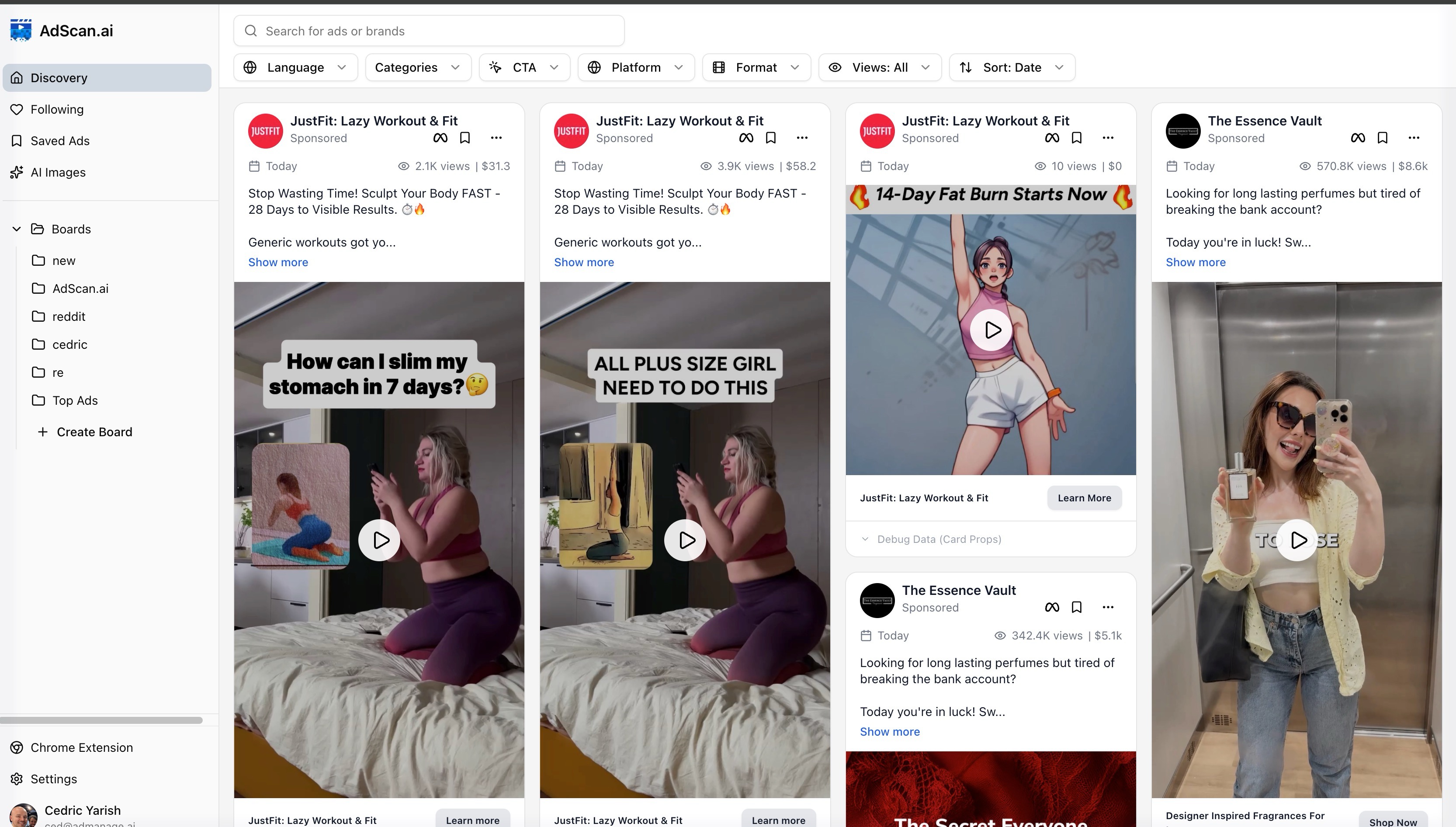 AdScan.ai Meta Ads Dashboard