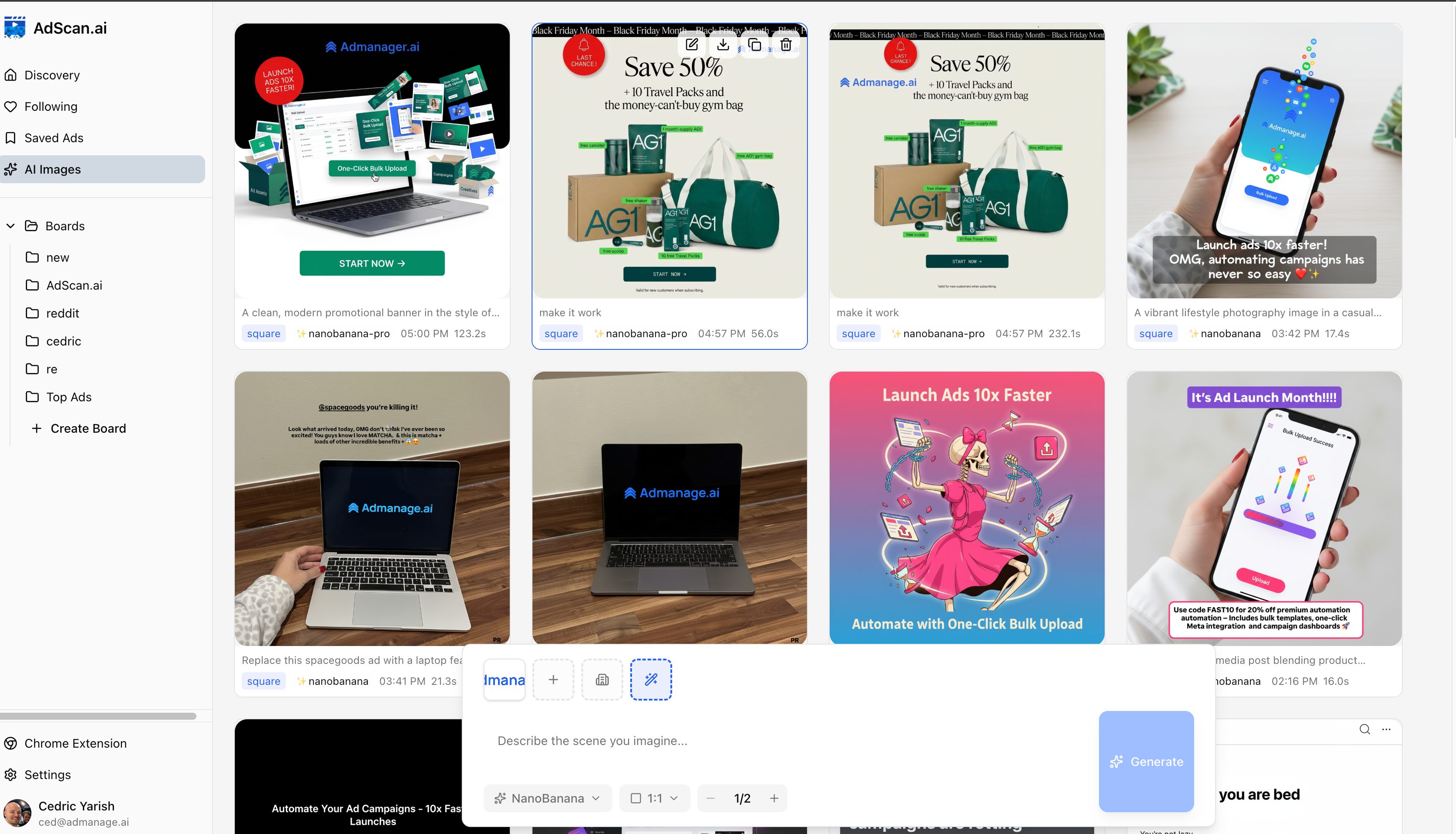 AdScan AI Images - Generate ad creatives with AI